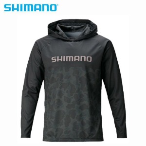시마노 WJ-044T 블랙덕카모 후드 티셔츠